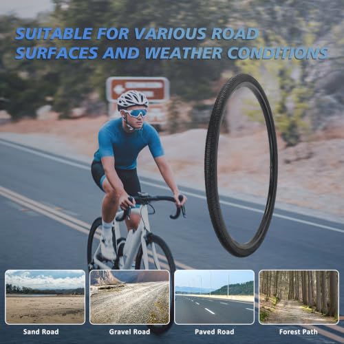 YILUXING 700x32C Bike Tire & Inner Tube Set for City & Hybrid Bikes