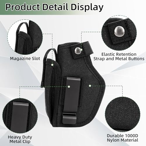 Concealed Carry Gun Holster for Right & Left Hand, 9mm Pistol