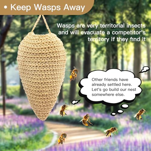 2 Pack Crochet Fake Wasp Nest Decoy - Khaki Yellow