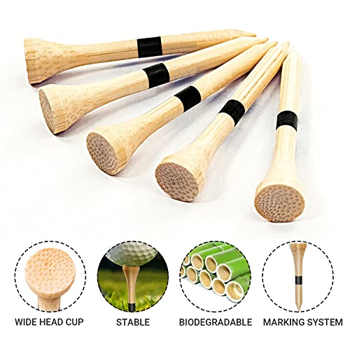 Bamboo Golf Tees Pack of 100 - 1-1/2" Natural