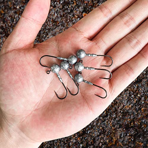 UperUper Style A Jig Head Set 50pcs - 1/8oz Saltwater & Freshwater Fishing Hooks