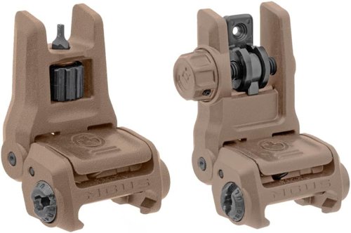 Magpul MBUS 3 Front & Rear Sight Set - Durable FDE Color for Enhanced Targeting Accuracy