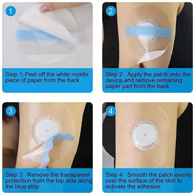 Freestyle Libre 2 Sensor Covers - 20 Pack, Waterproof Adhesive Patches for Libre 2, Blue