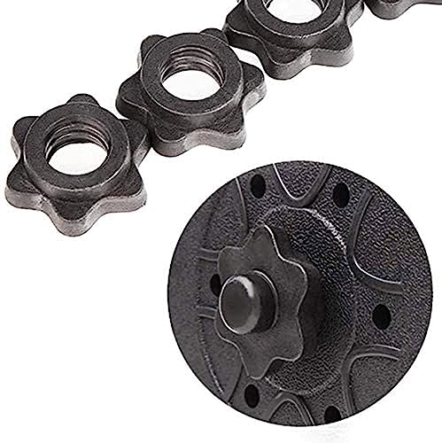 1-Inch Dumbbell Spinlock Collars - 4 Pairs Black Clamps