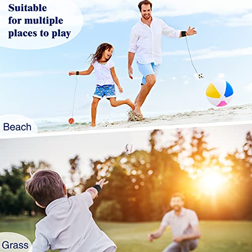 Wrist Ball Return Toy Set - 6 Pcs Rubber Balls with Straps
