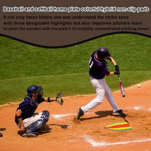 2 Pack Colored Baseball Home Plate 17 Inch Softball Pitching & Hitting Practice Mat