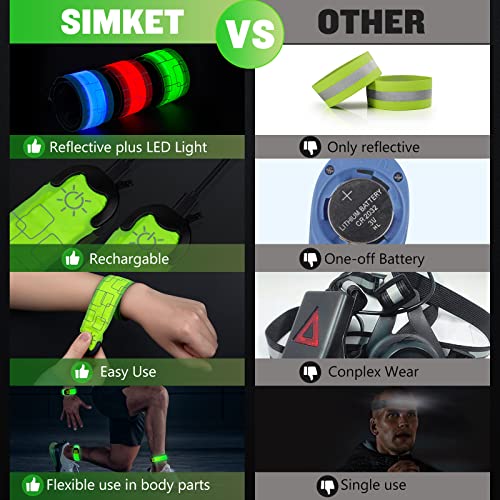 LED Running Armbands - Rechargeable Safety Lights for Runners