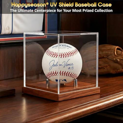 Baseball Display Case with UV Protection & Solid Wood Base