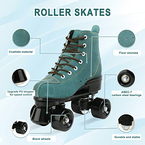 Jessie Women’s Roller Skates High Top Double Row Cyan Size 10 (Women) / 8 (Men) Indoor Outdoor