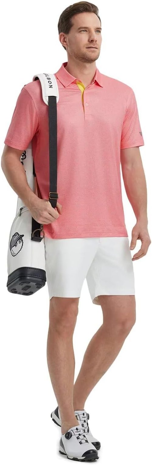 M MAELREG Men's Golf Shirt - Short Sleeve Dry Fit Polo | Moisture-Wicking Performance Patterns
