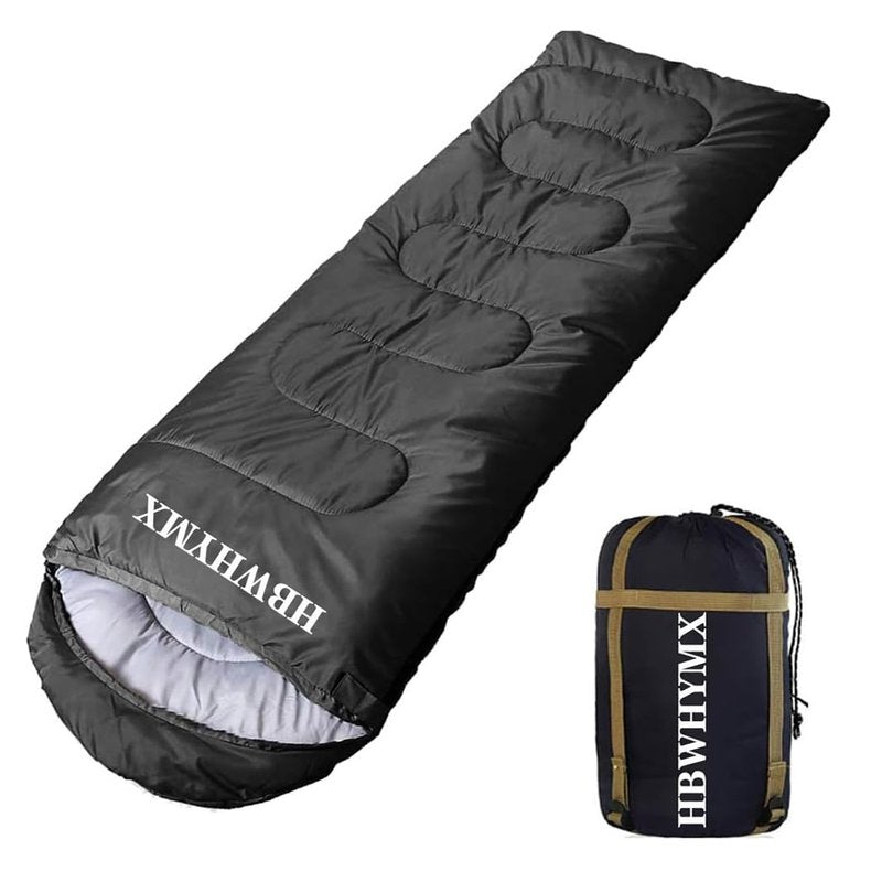 Black Sleeping Bags for Adults Backpacking Lightweight Waterproof- Cold Weather Sleeping Bag for Warm Camping Hiking Outdoor Travel Hunting with Camping Sleeping Bag (Black1, 86 x 31.5inches)