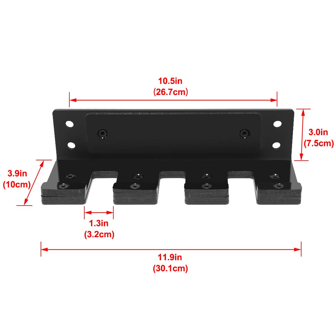 Uboway Vertical Olympic Barbell Holder - 3 Bars Wall Mounted Barbell Hanging Storage Hanger Rack Home Gym Accessory (Black)