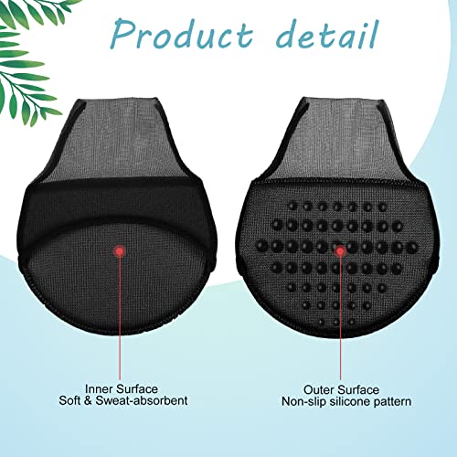 Toe Topper Socks for Women - 10 Pairs with Padding - Black
