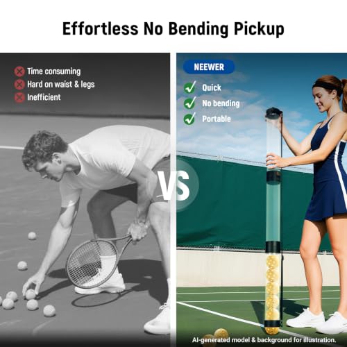 Ball Retriever Tube Hopper for Tennis & Pickleballs - 3 Section