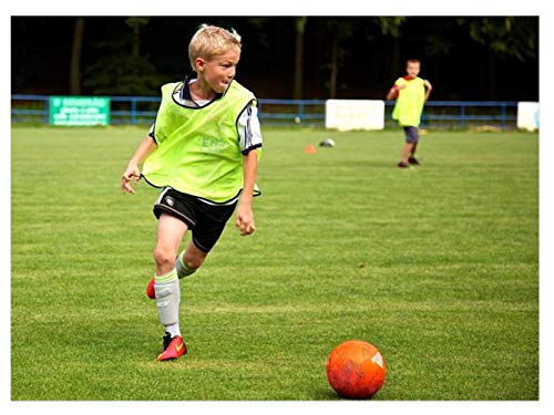 12-Pack Adjustable Mesh Soccer Training Jerseys with Elastic Straps