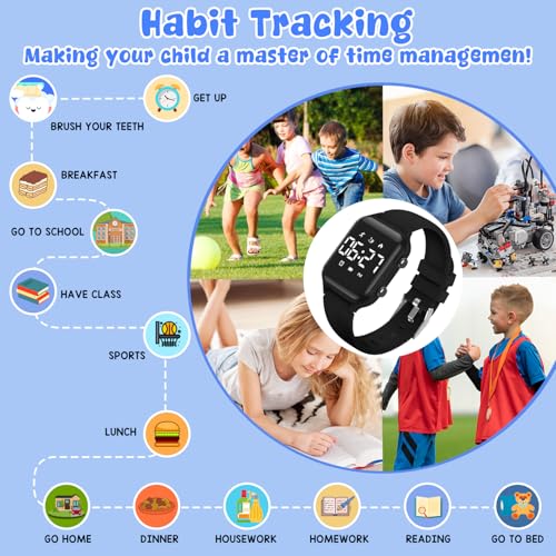 Kids Digital Sports Watch with Fitness Tracker - Black