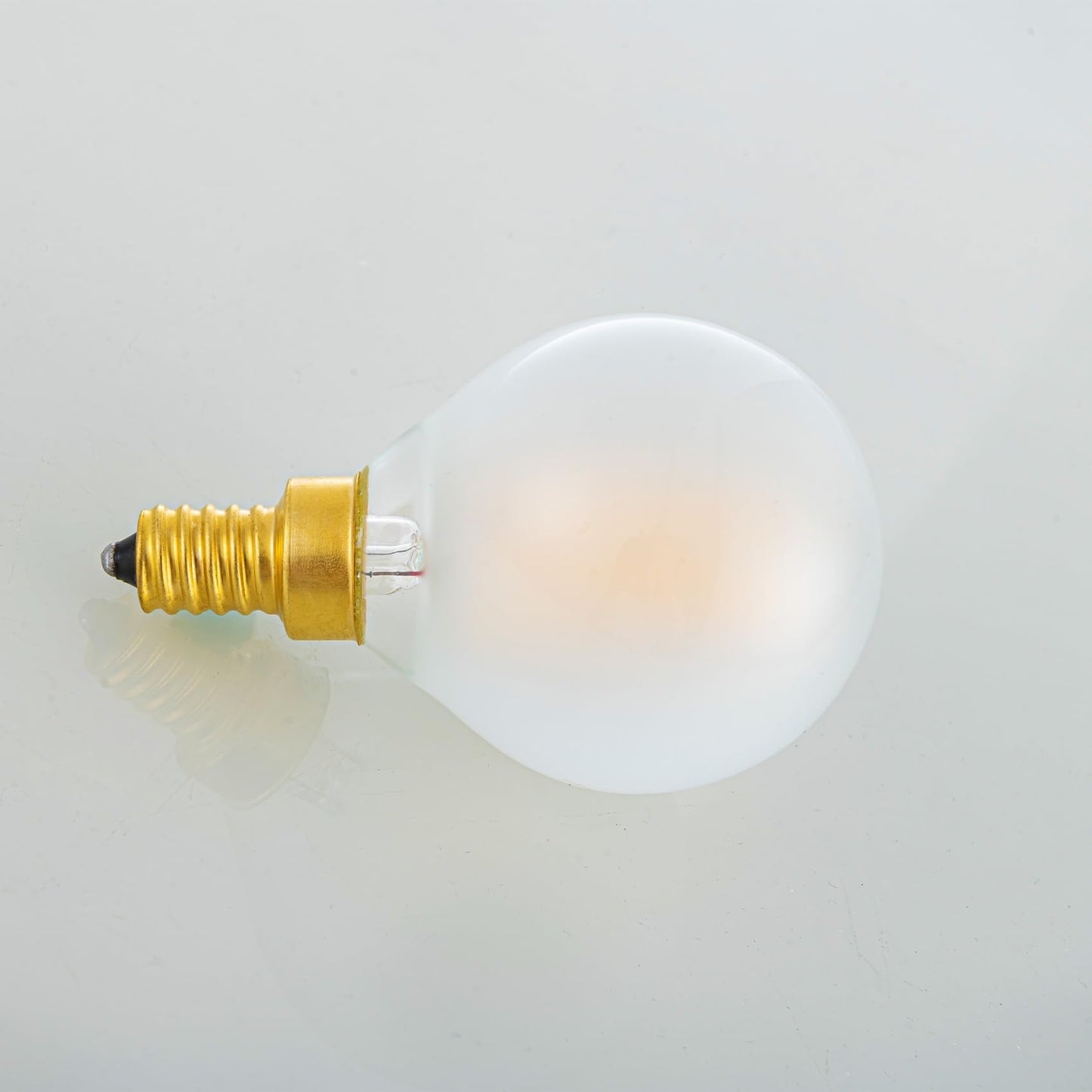 Sunaiony E12 Globe LED Bulbs 2W G16.5 Light Bulbs 25 Watt Equivalent, E12 Round Candelabra Bulbs Dimmable 2700K Warm White Frosted Glass, 6 Pack