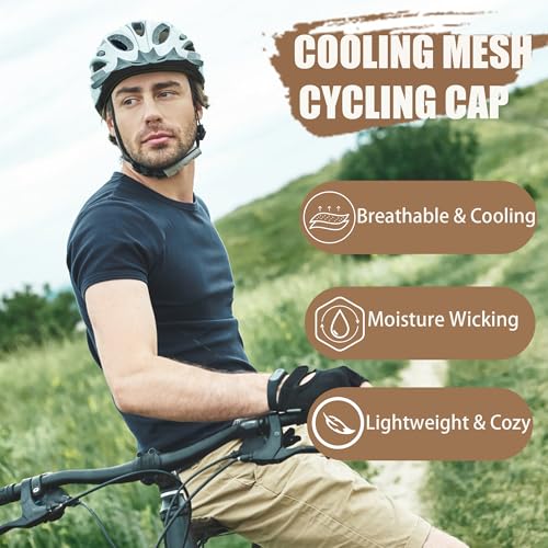 Cooling Skull Cap Helmet Liner - Breathable Mesh Beanie - Black