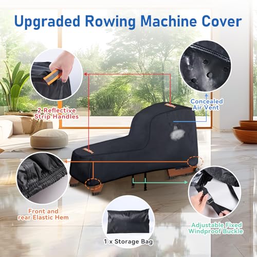 Waterproof Rowing Machine Cover - 420D Oxford Fabric, Windproof Design