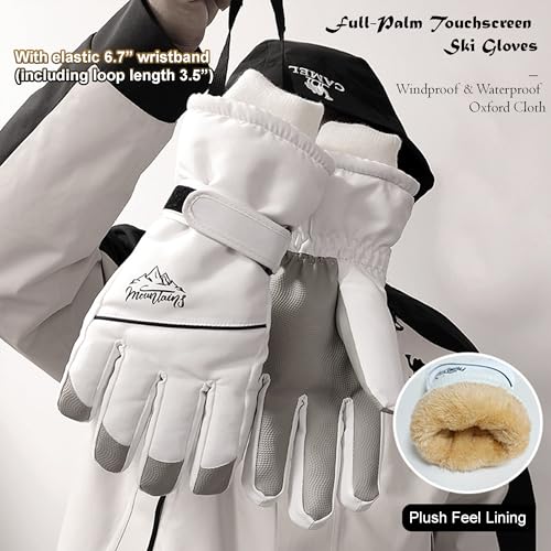 Waterproof Winter Ski Gloves - Black, Size 11.4x4.7in