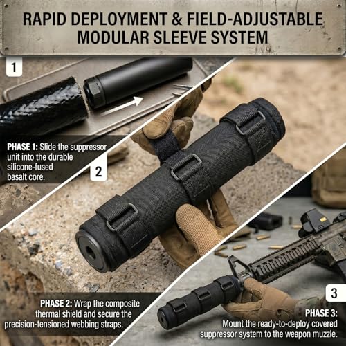 9 Inch Suppressor Cover with Burnproof Microfiber Sleeve