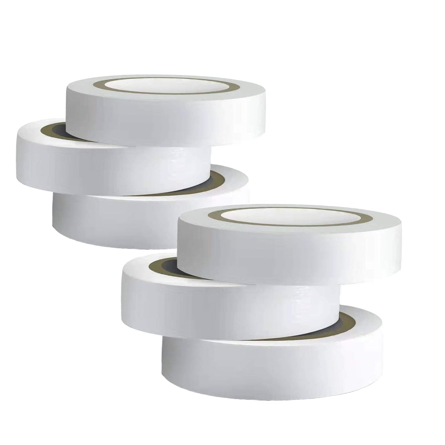 Wapodeai 6PCS White Electrical Tape, Premium White Waterproof Tape, Flame Retardant Indoor Outdoor High Temperature Resistance Electric Tape, 0.62 in X 49 ft