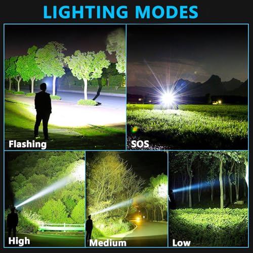 AMAKER Rechargeable LED Headlamp 99000 High Lumens Waterproof 12 Modes for Camping & Hunting