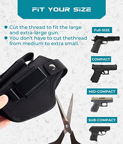 Adjustable Nylon Gun Holster for 9mm, .380, .45ACP Pistols - Left/Right Hand