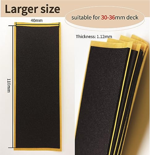 Fingerboard Foam Grip Tape - 12pcs Black, 40mm Width