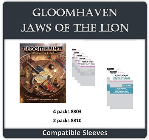 Sleeve Kings Gloomhaven: Jaws of the Lion Card Sleeves Bundle – 6 Packs, 660 Count, 45x68 & 63.5x88mm, Clear, Acid-Free