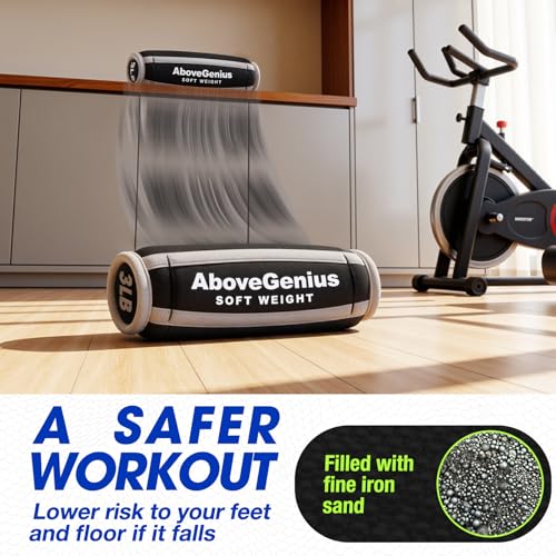 AboveGenius 18Lb Soft Hand Weights Set with Variation in Blue, Black, Green for Home & Fitness