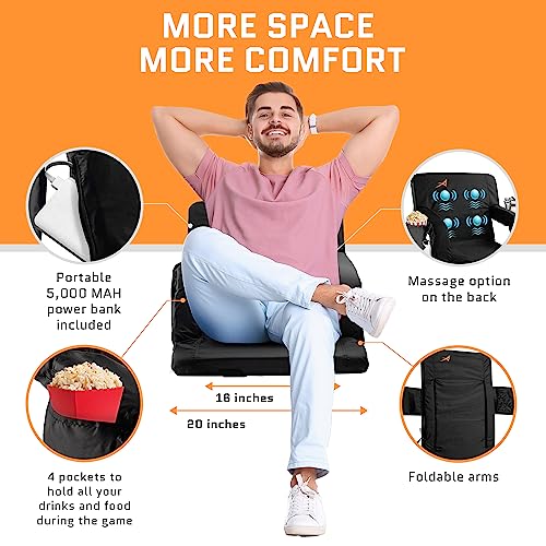 Massage Stadium Seat with Backrest - USB Battery Included