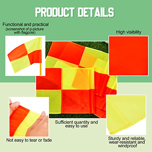 4 Pcs Soccer Corner Flags Set - Red & Yellow Referee Flags