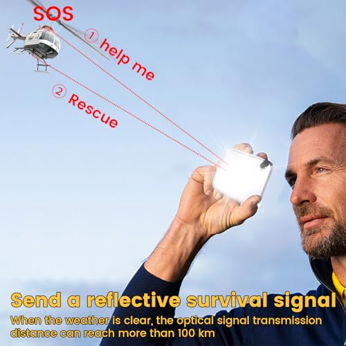 Survival Signal Mirror with Whistle & Aim Indicator - A