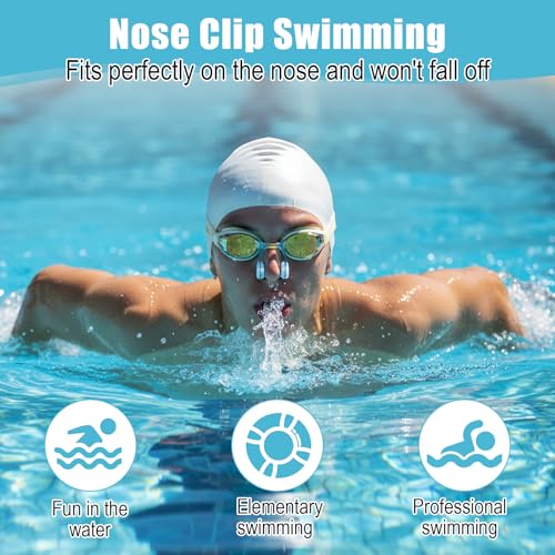 12-Pack Silicone Swimming Nose Clips - Waterproof & Reusable - Set 6