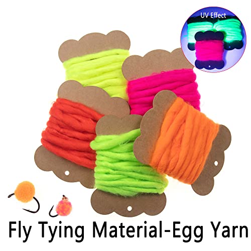 GREATFISHING 5 Colors Synthetic Fibers Egg Yarn Fly Tying Material