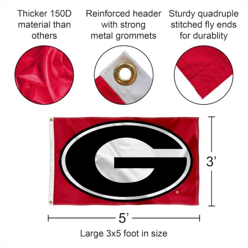 Georgia Bulldogs Large College Flag - 3'x5' Durable Polyester