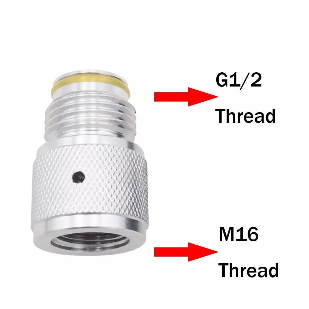 UCCKEYI CO2 Adapter with Rings Compatible with 88G 90G Disposable Co2 Cartridge to G1/2-14 Thread Tank