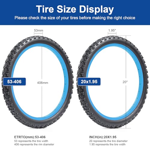 20x1.95 Bike Tire - Mountain & Off-Road Bicycle Replacement Tire