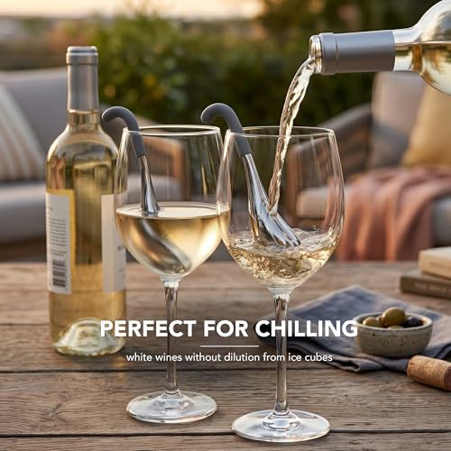 Final Touch Stainless Steel Beverage Chilling Wands Set of 2 with Case - Keeps Drinks Cold