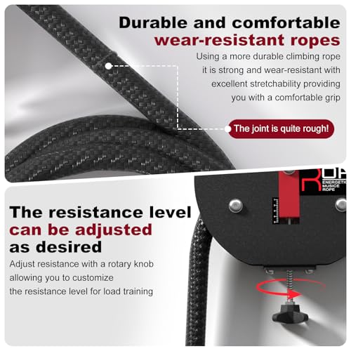 Portable Endless Rope Trainer with 14 FT Nylon Rope - Black-Red