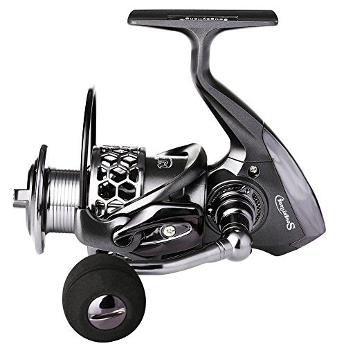 Sougayilang Spinning Fishing Reel 13+1BB Ultra Smooth Aluminum Handle - Silver/Black
