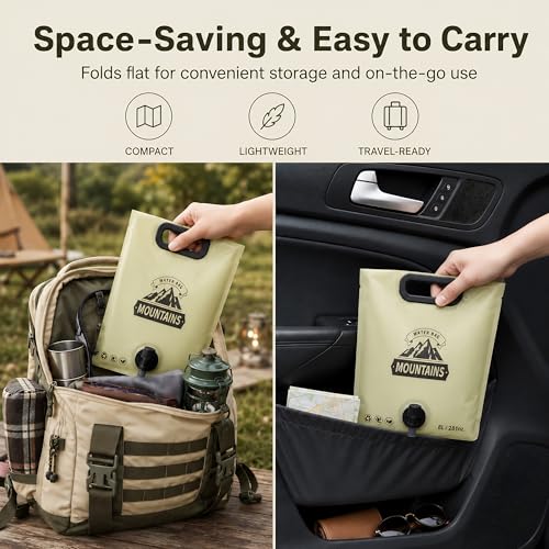 Collapsible Water Container with Spigot - 2 Gallon Portable Water Jug