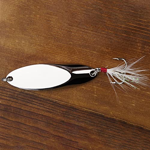 Fishing Spoons Lures - Sliver Color, Sharp Hooks & Mirror Finish