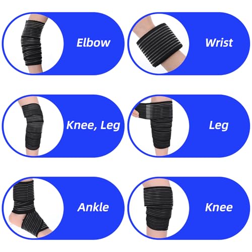 2 PCS Extra Long Knee Compression Wraps for Joint Support