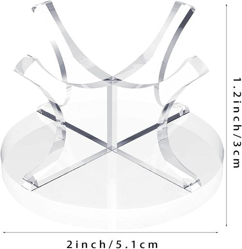 Acrylic Baseball Stands Holder - 2 Pack Sport Ball Display Rack with Non-Slip Rubber Pads for Golf & Tennis