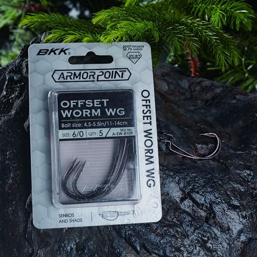 4/0 BKK Offset Worm Bass Hooks - 25% Stronger HCS Wire