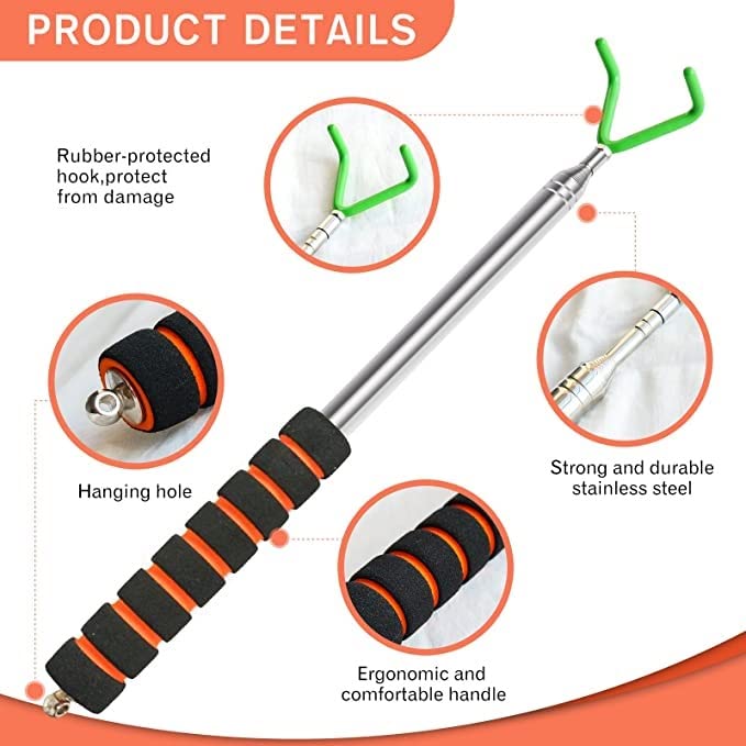 VOOADA Disc Golf Retriever, Multifunctional Telescopic Accessory Extends to 10 ft with Easy Carry Bag, Starter Kits with Premium Accessories