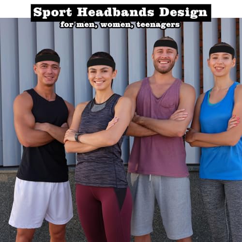 4-Pack Moisture-Wicking Sweat Bands for Sports & Workouts