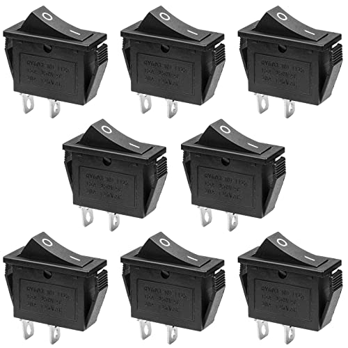 KCD3 Rectangle Snap-in ON-Off 2 Pin Rocker Boat Switch - 8 Pcs